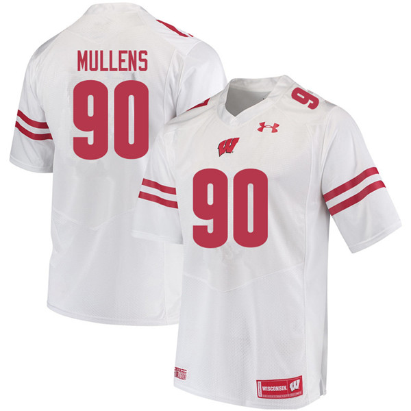 Wisconsin Badgers Men's #90 Isaiah Mullens NCAA Under Armour Authentic White College Stitched Football Jersey PH40F72II
